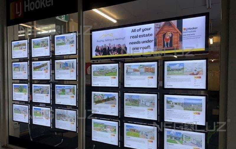 illuminated estate agent display for sale